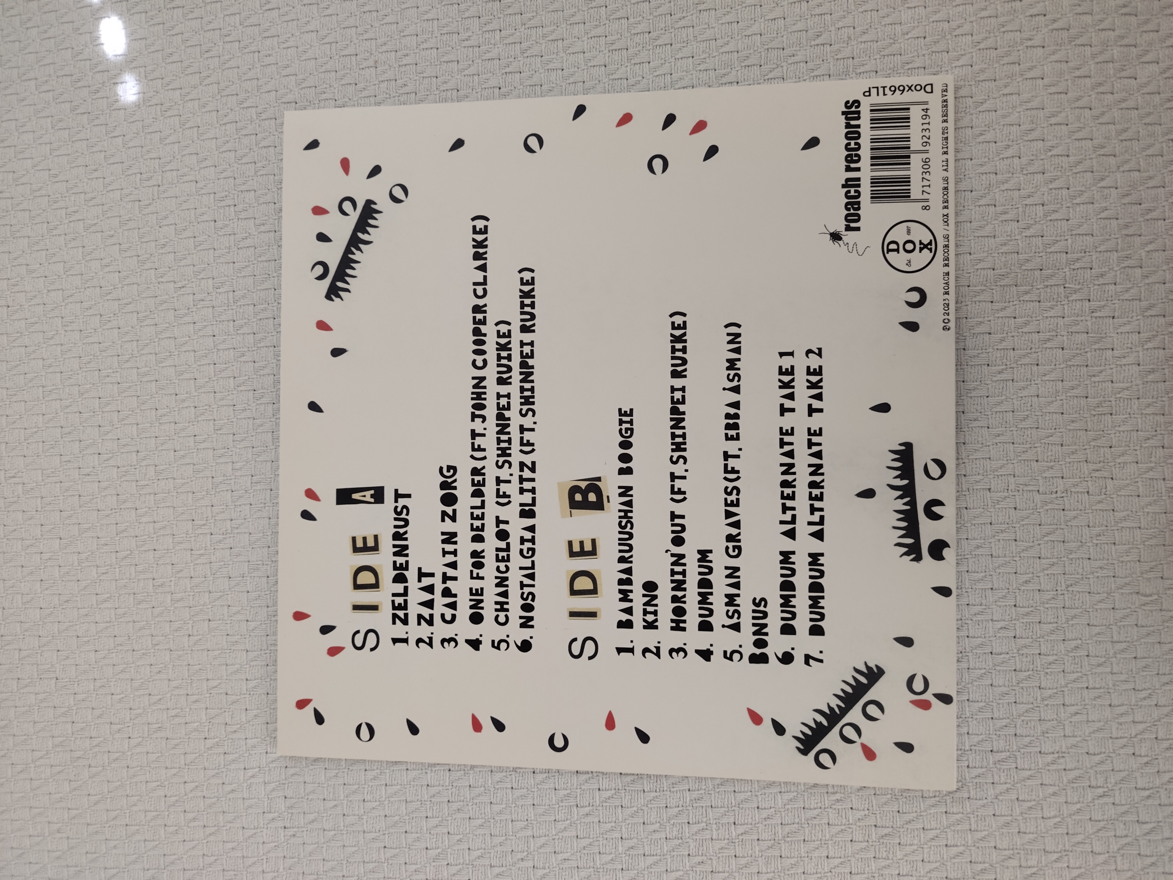 Back of Album Cover